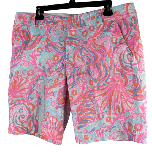 Lilly Pulitzer The Chipper Short Pink Pout Too Much Bubbly Womens Shorts Size 14 - Picture 10 of 10